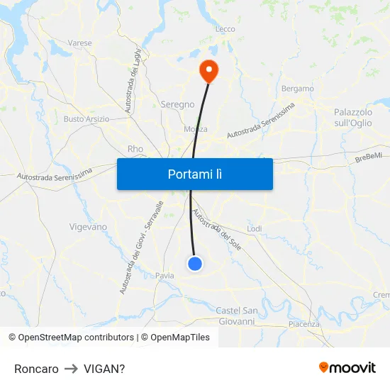 Roncaro to VIGAN? map