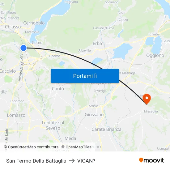 San Fermo Della Battaglia to VIGAN? map
