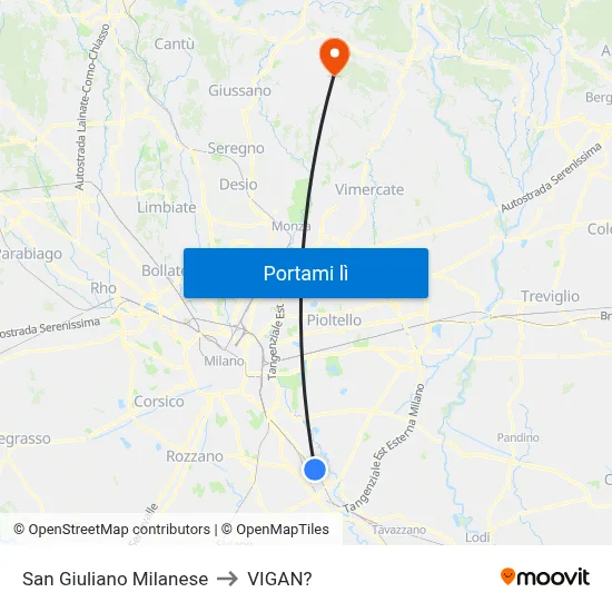 San Giuliano Milanese to VIGAN? map