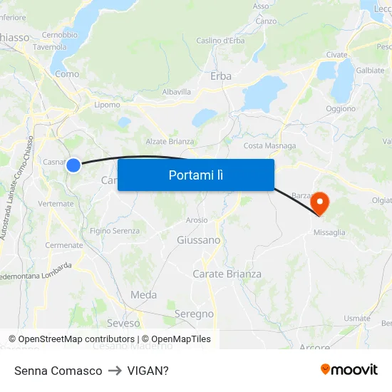 Senna Comasco to VIGAN? map