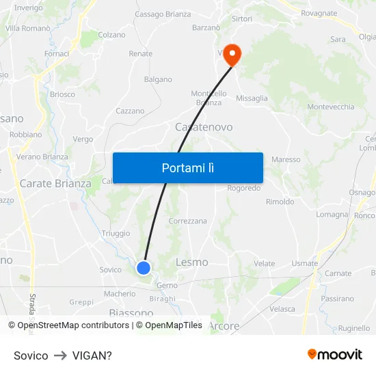 Sovico to VIGAN? map