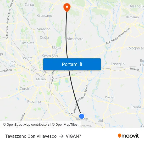 Tavazzano Con Villavesco to VIGAN? map