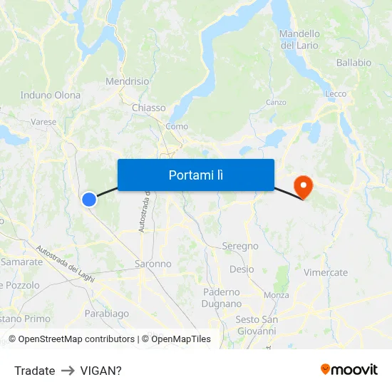 Tradate to VIGAN? map