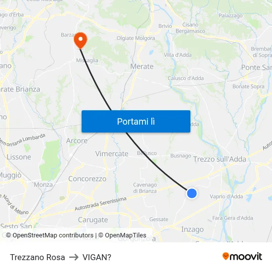 Trezzano Rosa to VIGAN? map