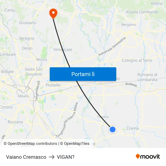 Vaiano Cremasco to VIGAN? map