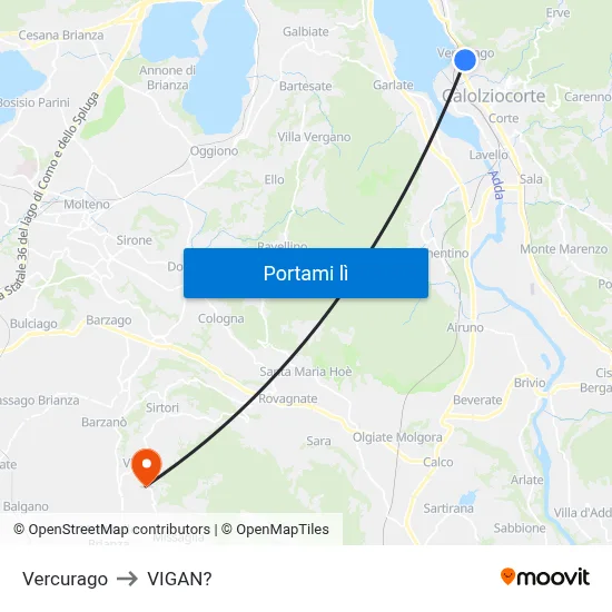 Vercurago to VIGAN? map
