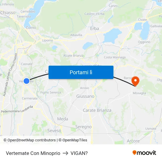Vertemate Con Minoprio to VIGAN? map