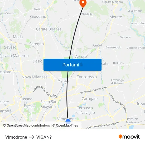 Vimodrone to VIGAN? map