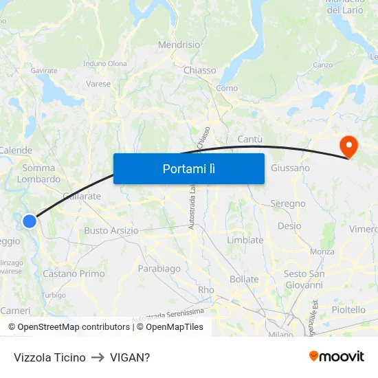 Vizzola Ticino to VIGAN? map