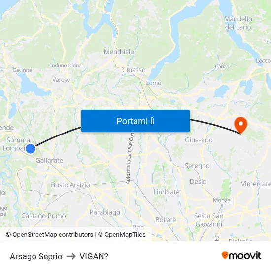 Arsago Seprio to VIGAN? map