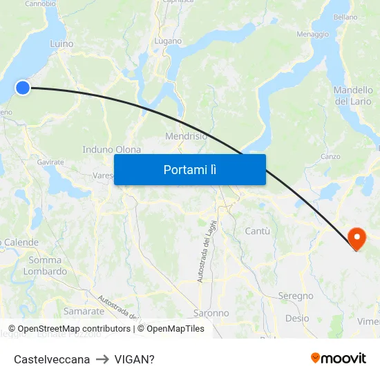 Castelveccana to VIGAN? map