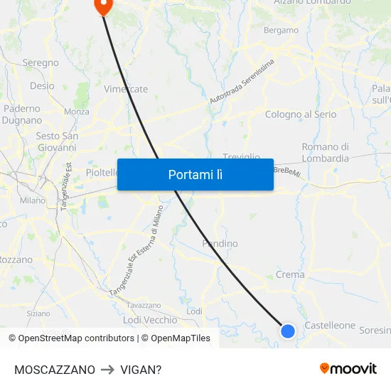 MOSCAZZANO to VIGAN? map