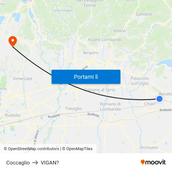 Coccaglio to VIGAN? map