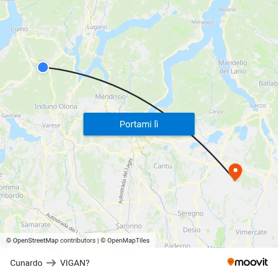 Cunardo to VIGAN? map