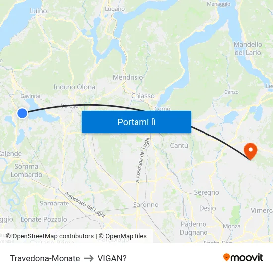 Travedona-Monate to VIGAN? map