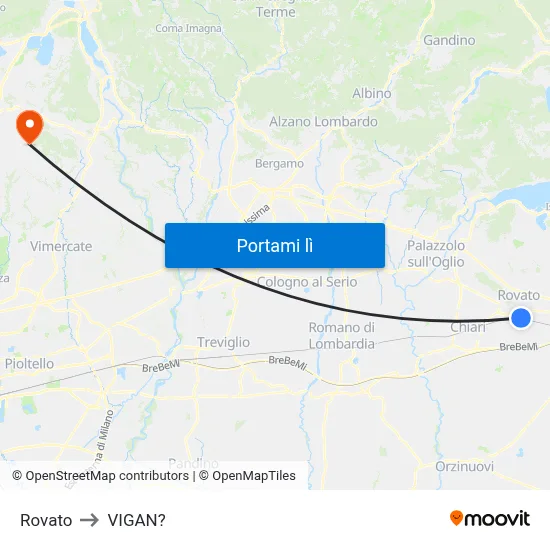 Rovato to VIGAN? map