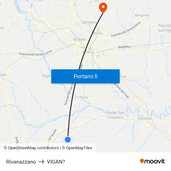 Rivanazzano to VIGAN? map