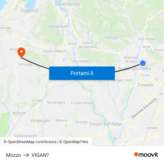 Mozzo to VIGAN? map