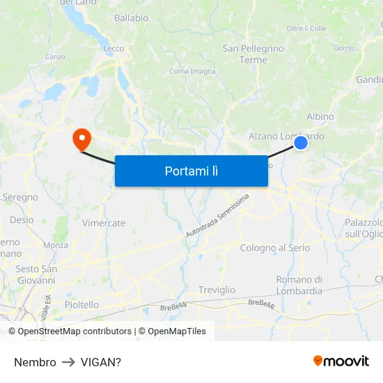 Nembro to VIGAN? map