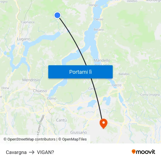 Cavargna to VIGAN? map
