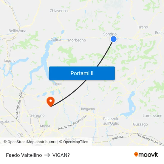 Faedo Valtellino to VIGAN? map
