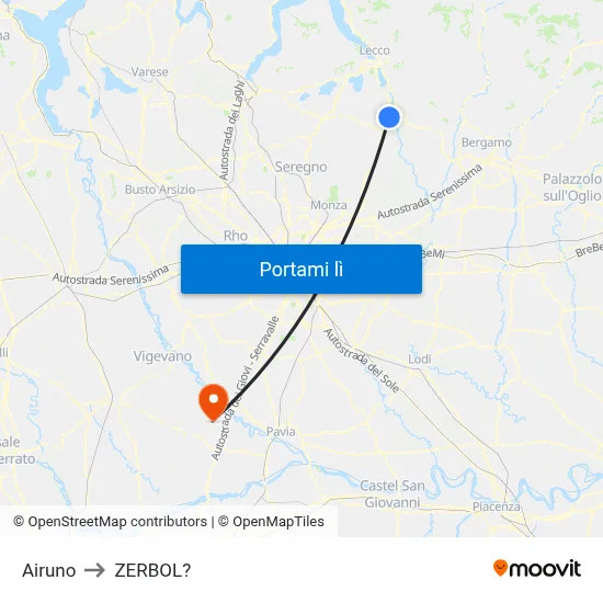 Airuno to ZERBOL? map
