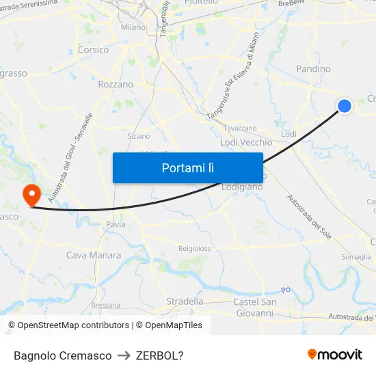 Bagnolo Cremasco to ZERBOL? map