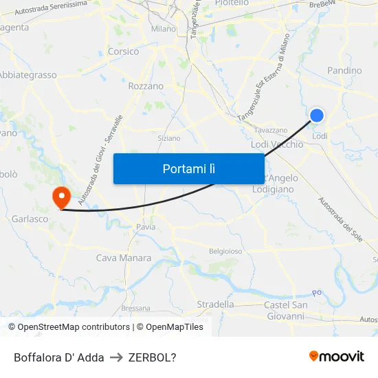 Boffalora D' Adda to ZERBOL? map