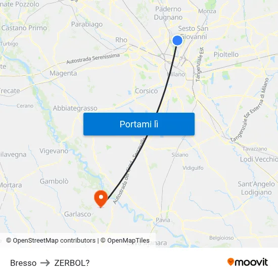 Bresso to ZERBOL? map