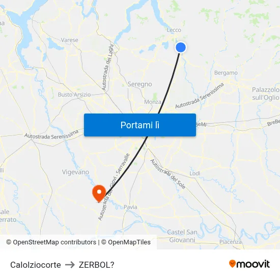 Calolziocorte to ZERBOL? map