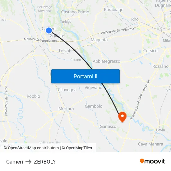 Cameri to ZERBOL? map