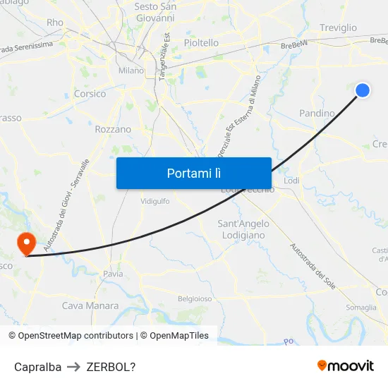 Capralba to ZERBOL? map