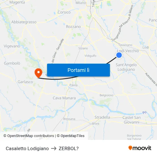 Casaletto Lodigiano to ZERBOL? map