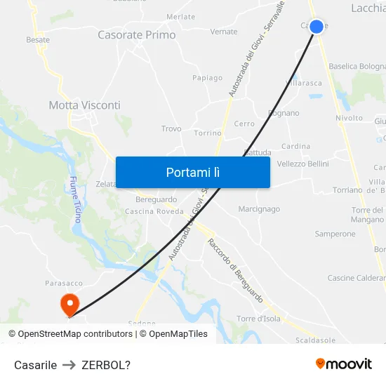 Casarile to ZERBOL? map