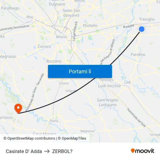 Casirate D' Adda to ZERBOL? map