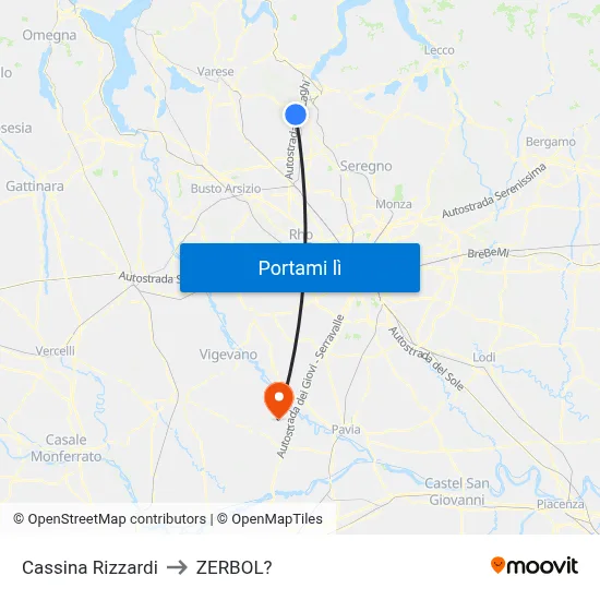 Cassina Rizzardi to ZERBOL? map