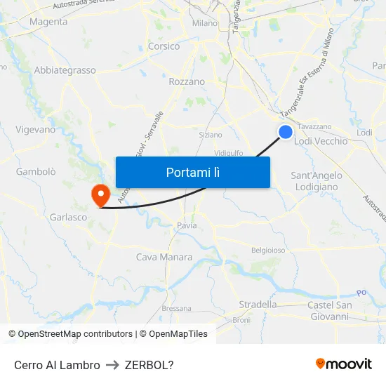 Cerro Al Lambro to ZERBOL? map