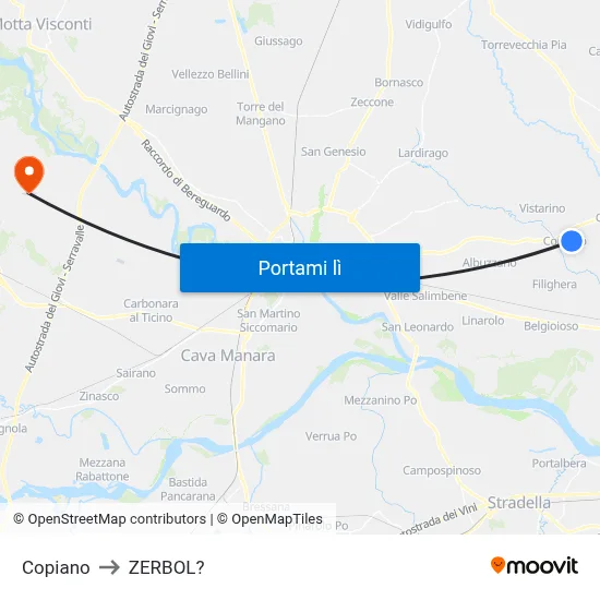 Copiano to ZERBOL? map