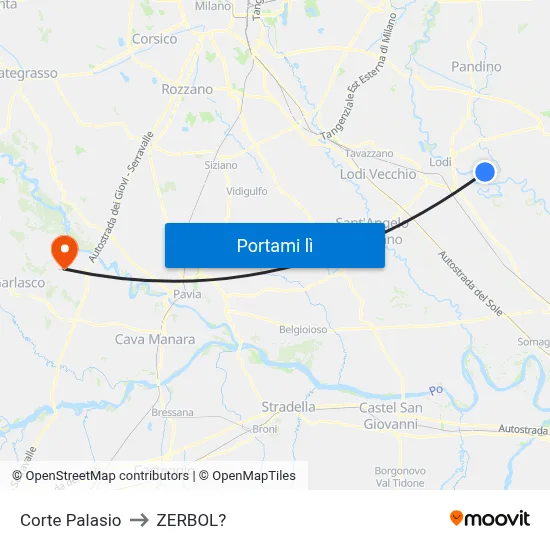 Corte Palasio to ZERBOL? map