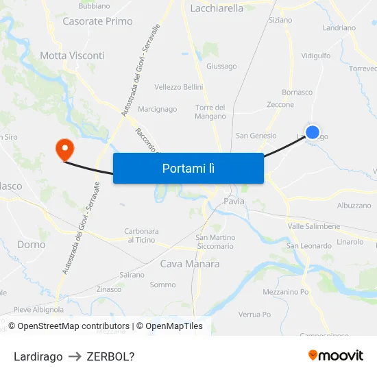 Lardirago to ZERBOL? map