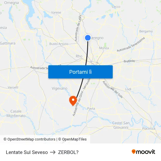 Lentate Sul Seveso to ZERBOL? map