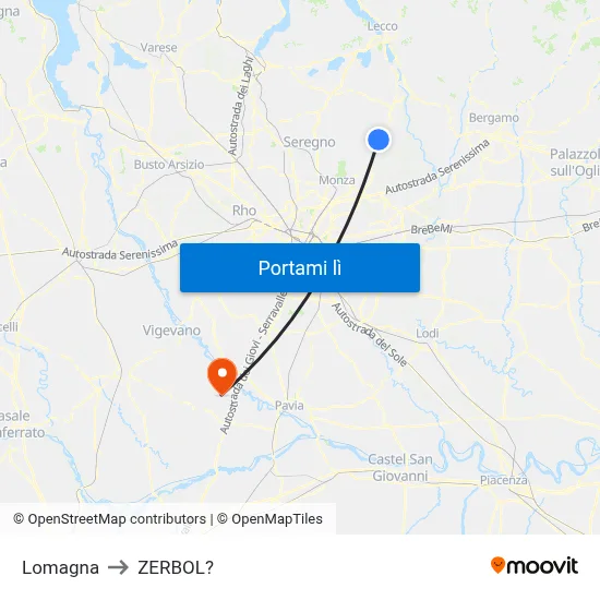 Lomagna to ZERBOL? map