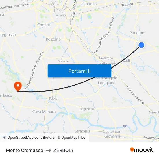 Monte Cremasco to ZERBOL? map