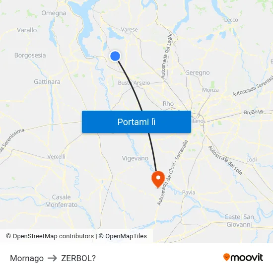 Mornago to ZERBOL? map