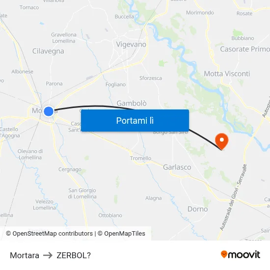 Mortara to ZERBOL? map