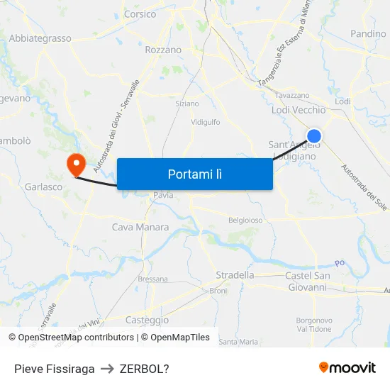 Pieve Fissiraga to ZERBOL? map