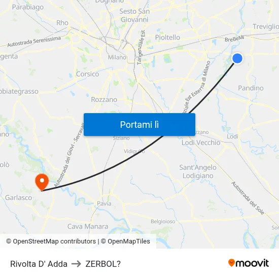 Rivolta D' Adda to ZERBOL? map