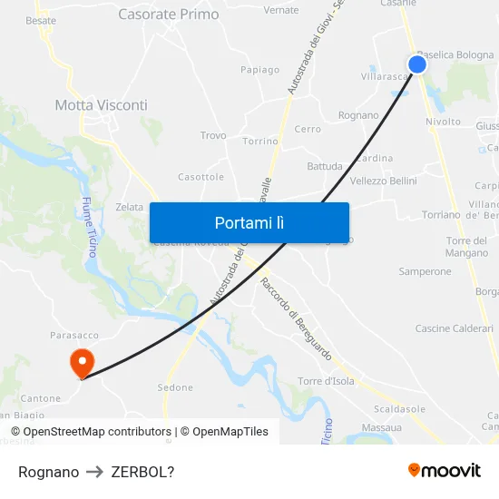Rognano to ZERBOL? map