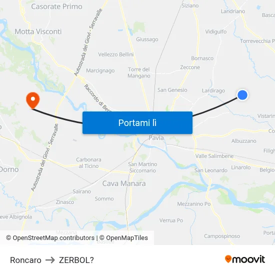 Roncaro to ZERBOL? map
