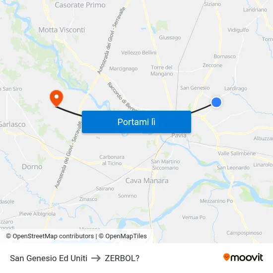 San Genesio Ed Uniti to ZERBOL? map